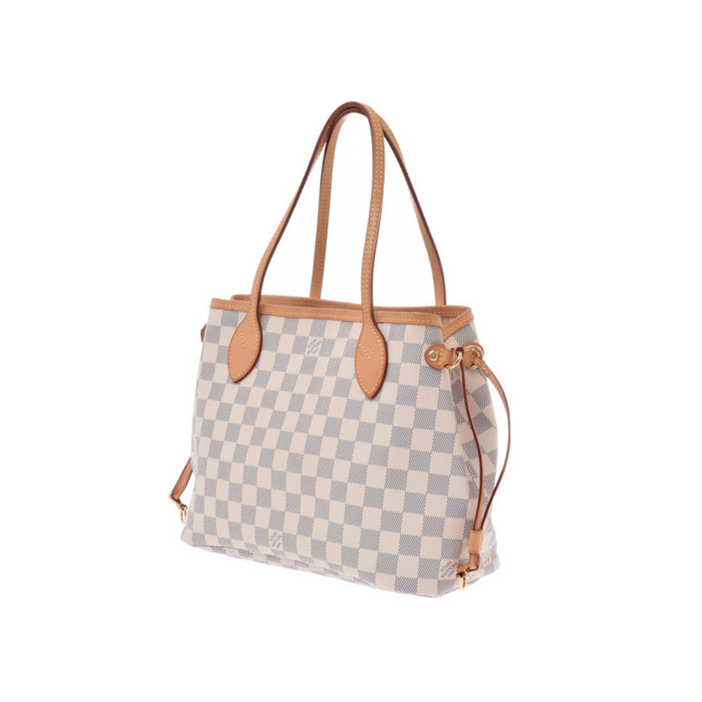 Louis Vuitton leather White bag Neverfull Azur